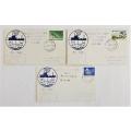 RSA Baquebot FDC - Posted at sea off Bouvet Oya -  lot of 7 -as per photo