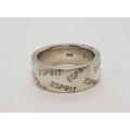 925 Silver Esprit mens ring, size P/56 - 11.2 grams - as per photo