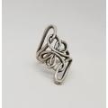 925 Silver flower ring, size O/54 - 7.6 grams - as per photo