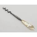 Handbag corkscrew with Mother of Pearl handle - handle chipped - as per photo