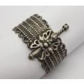 Vintage 90% Silver Cuff Bangle with screw in pin weight 48g as per photo