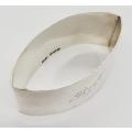 Hallmark Silver serviette ring - engraved -  weight 24g as per photo
