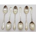 Set of 6 Hallmark Silver spoons in box weight 52,7g - as per photo