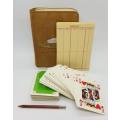 M.V. Athlone Castle Bridge / card game in leather pouch - as per photo