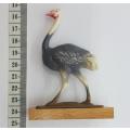 1968 Plastic Ostrich figurine on wooden base- as per photo