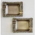 Pair of Silver plated ashtrays - as per photo