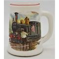 Miniature beer mug with locomotive picture height 4.5cm - as per photo