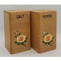 Set of wood salt and pepper shakers - as per photo