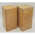 Set of wood salt and pepper shakers - as per photo