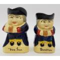 Pair of miniature character jugs - as per photo