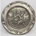 Pewter hanging plate : The Lion of Vlaenderen - as per photo
