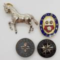 Lot of 4 assorted pin badges - as per photo