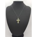 Cross pendant with sterling silver chain 3.7 g - 25.5 cm - as per photo