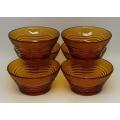 Lot of 6 amber Duralex pudding bowls made in France as per photo