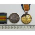 Pair of WWI Victory and War Medals issued to: PTE D. Du T. Loubser 1st SA Inf. BDE 14907 asp