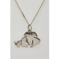 925 Sterling Silver chain and pendant 23 cm - as per photo