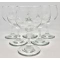 Lot of 6 Vintage Etched Wine Glasses 15cm- as per photo