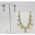 Vintage Costume Jewelry Necklace and Matching Earrings - as per photo