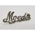 925 Sterling Silver Marcasite Moeder Brooch weight 3.9g as per photo