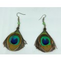 Peacock Feather Earrings as per photo