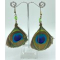 Peacock Feather Earrings as per photo