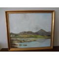 Oil painting on board by L.Burke as per photo