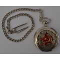 Russian Wind-up Pocket Watch on Fob Chain, Working as per photo