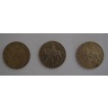 Lot of 3 Queen Elizabeth II Silver Jubilee Crown Medallions as per photo