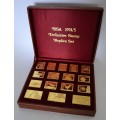 925 Sterling Silver RSA 1974/5 Definitive Gold-Plated Replica Stamp Set as per photo