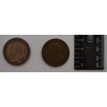 1954 Commerative Paul Kruger Silver & Bronze Coin Set as per photo