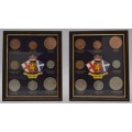Lot of 2 United Kingdom Coins of the Realm in Frame as per photo