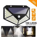 100 LED Solar Powered Wall Lamp with Motion Sensor - Super Bright - Built in Battery