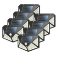 Pack Of 8 X 100 LED Solar Powered Wall Lamp with Motion Sensor - Super Bright - Built in Battery