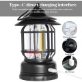 Retro LED Camping Lantern, USB Rechargeable Camping Lamp, Vintage Camping Lights