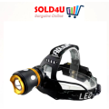 High Power Headlamp Rechargeable LED Headlight 100m Beam Range - Includes 2 x 18650 Li-ion Batteries