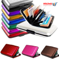 RFID blocking Aluminium Credit Card Wallet - Hard Case Wallet Travel Card Holder (Random Colours)