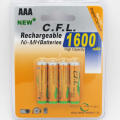 AAA Ni-MH Rechargeable Batteries 1600 mAh Pack of 4