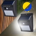 30 LED Solar Powered PIR Motion Sensor Security Wall Garden Light - Built in Battery