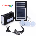 Solar Charging DC Lighting System 3 x Bulbs, Solar Panel & USB portable power station AC Charging