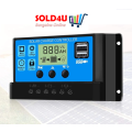 Solar Charge Controller PWM 12V/24V Auto Adapt Voltage 30A USB 5V Intelligent LCD Display