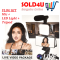 Vlogging Kit for Video Making, Mic, Mini Tripod Stand, LED Light plus Remote ( Youtube or TikTok )