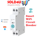 Wireless WiFi Smart Circuit Breaker - Control your devices Geyser with a smartphone app Tuya