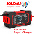 12V 6A Battery charger Intelligent Pulse Repair LCD Display Battery Charger 12 Volts 6 Amps 2-100AH
