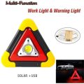 Car Automobile Emergency Triangle LED Light - Multifunction work light -Solar + Lithium Battery