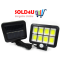 160 LED Bright COB White Solar LED Light With Split Solar Panel & Motion Sensor with Cable