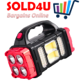 4 Front LED + 4 Rear LED + 32 Side LED + COB Lithium Battery Solar Rechargeable Multifunction Light