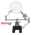 Third hand with real glass magnifying glass - Hobby DIY Hands Free Magnifier Helping Hand Magnifier