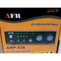 AFR AV POWER AMPLIFIER 240V AC + 12V DC - Bluetooth USB SD Card FM Player AMP-536