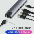 5-in-1 Multi-Port Type-C Hub for Laptops Macbooks 4K HD Output HDMI