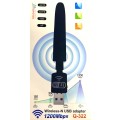 USB WiFi Adapter 1200Mbps Wireless-N Wifi Dongle with High Gain Antenna for Desktop Laptop PC